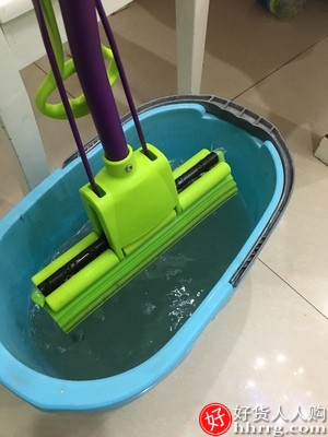 妙洁拖把免手洗家用一拖净，卫生间吸水海绵拖布滚轮挤水