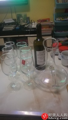 红酒杯套装家用6只，水晶杯葡萄醒酒器欧式玻璃高脚杯酒具插图4