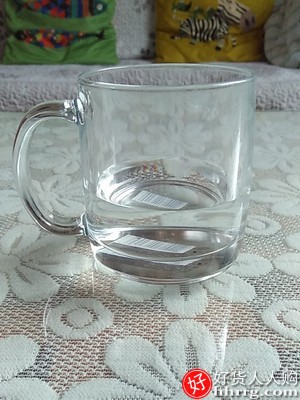 乐美雅玻璃杯家用透明喝水杯，耐热钢化微波牛奶杯带盖插图4