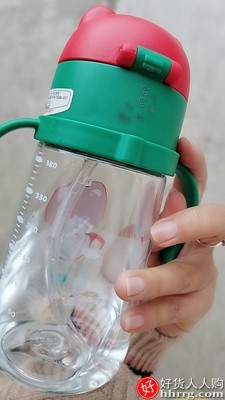 杯具熊儿童水杯吸管杯，夏季防漏便携水壶