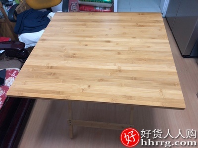 木马人折叠桌子，实木简易便携式小型户外方圆餐桌
