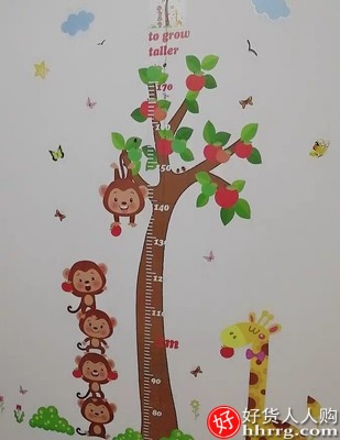 儿童房卡通墙面宝宝装饰墙纸贴，身高贴量身高贴纸插图4