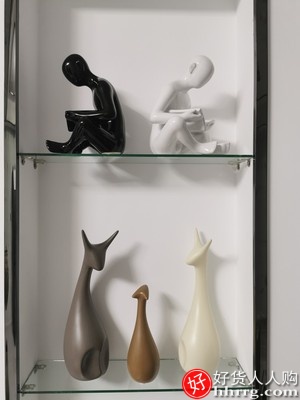 北欧家居客厅陶瓷摆件，创意桌面酒柜装饰品摆件插图4