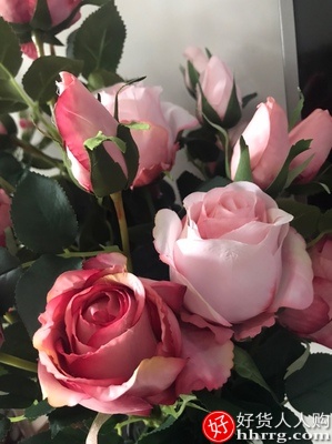 如一花开防真玫瑰花，客厅餐桌装饰插花花束插图