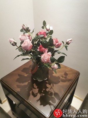如一花开防真玫瑰花，客厅餐桌装饰插花花束插图4