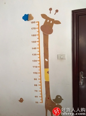 长颈鹿卡通测量儿童宝宝身高墙贴，儿童房间卧室幼儿园教室墙贴插图1