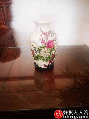 景德镇陶瓷器小花瓶插花三件套，中式家居装饰工艺品摆件插图1