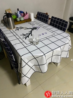 餐桌椅子套罩餐椅套，防水桌布棉麻茶几布艺套装插图4