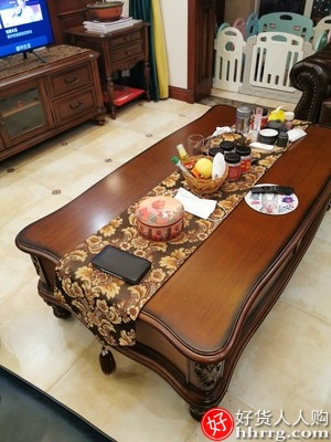 新中式餐桌布艺，电视柜床旗茶几桌旗布插图2