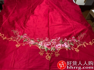 富安娜家纺婚房大红结婚套件，被套床单床上四件套插图2