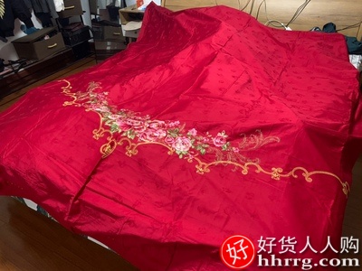 富安娜家纺婚房大红结婚套件，被套床单床上四件套插图4