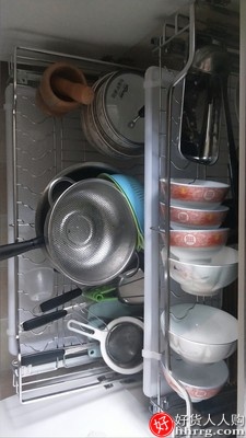 凯洛恩拉篮厨房橱柜，304不锈钢双层缓冲抽屉式厨柜插图1