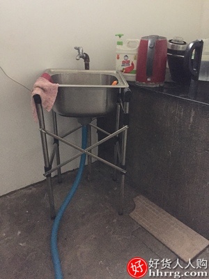 洗菜盆单槽不锈钢厨房水槽，洗菜池简易水池带支架