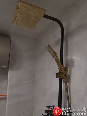 德国皇谷卫浴恒温淋浴花洒套装，全铜黑色洗澡喷头沐浴器