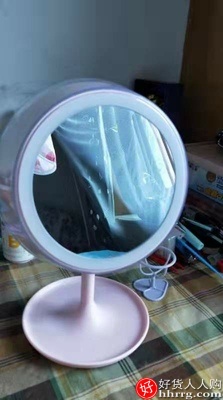 美的LED补妆化妆镜，带灯光桌面台式便携梳妆美妆充电台灯插图2