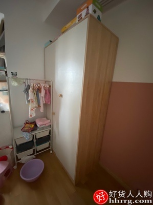 林氏木业北欧儿童衣柜，小户型卧室储物柜小衣橱插图1