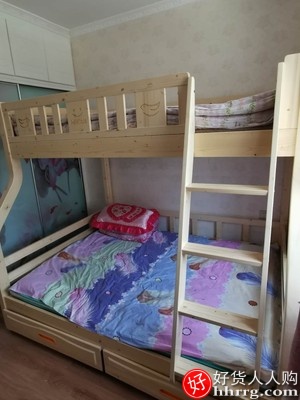 林氏木业儿童床，全实木床上下床高低床双层床插图3