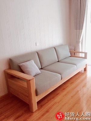 源氏木语实木沙发，北欧小户型橡木沙发组合插图4