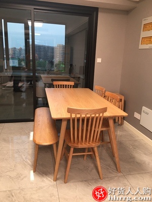 源氏木语纯实木餐桌，北欧简约饭桌橡木桌椅组合插图