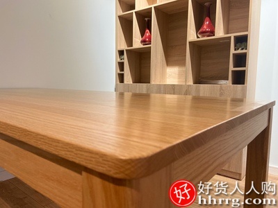 源氏木语实木餐桌，简约橡木饭桌餐桌椅组合插图3