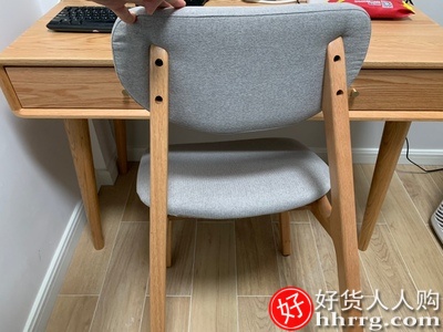 源氏木语实木餐椅，北欧橡木软包靠背书桌椅休闲椅插图1