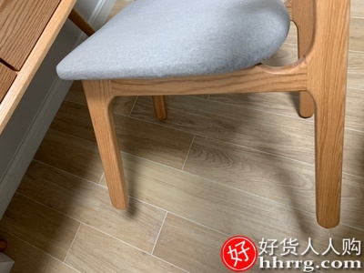 源氏木语实木餐椅，北欧橡木软包靠背书桌椅休闲椅插图4
