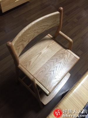 源氏木语实木学习椅，橡木儿童升降椅可调节椅学生椅
