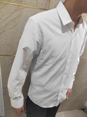 男士长袖白衬衫，半袖休闲短袖衬衣插图