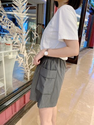 工装短裤女，日系中性直筒五分裤插图2