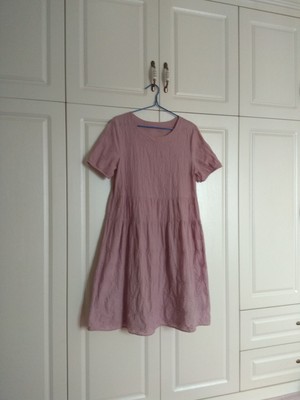 紫色连衣裙，中长款宽松森系裙子插图3