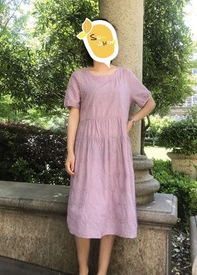 紫色连衣裙，中长款宽松森系裙子插图4