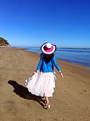 海边度假雪纺沙滩裙，波西米亚长裙连衣裙插图3