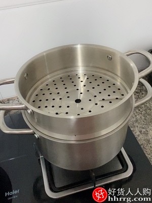 dumik德国蒸锅，家用不锈钢加厚双层汤锅蒸笼插图5