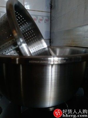 dumik德国304不锈钢盆，加厚沥水篮漏洗菜盆和面盆打蛋盆插图4