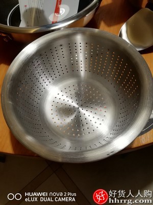 dumik德国304不锈钢盆，加厚沥水篮漏洗菜盆和面盆打蛋盆插图5
