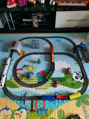 高铁和谐号超长轨道小火车，男孩充电动玩具儿童动车插图1