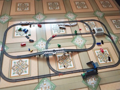 高铁和谐号超长轨道小火车，男孩充电动玩具儿童动车插图2