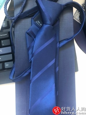 罗蒙正装商务领带，男士拉链式领带插图1