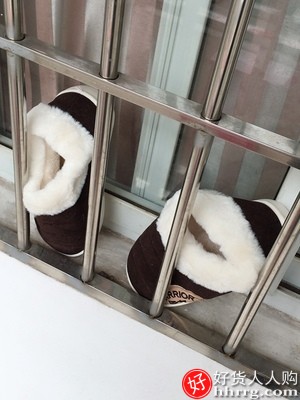 回力秋冬季棉拖鞋，包跟室内保暖毛毛棉鞋插图3