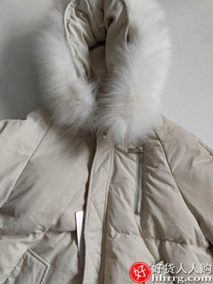南极人真毛领派克羽绒服女，中长款冬季外套插图1