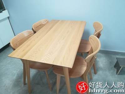 维莎日式原木色实木餐桌，简约长方形橡木餐桌椅组合插图2