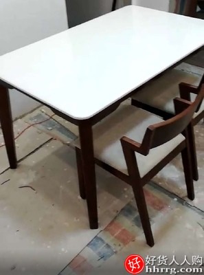 北欧全实木餐桌，大理石岩板餐桌子椅组合插图3