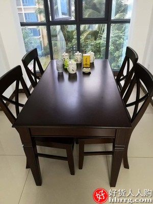 熙和美式餐桌，实木餐桌长方形饭桌组合插图5