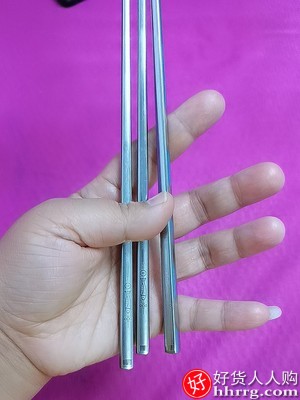 双枪不锈钢筷子，高档316金属铁钛银快子套装插图4