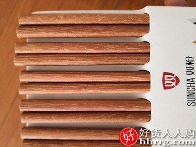 双枪铁木筷子，实木家用防滑筷子10双装插图6