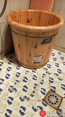 香柏木40cm泡脚桶，家用木质洗脚盆实木足浴桶