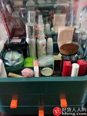 星优化妆品收纳箱，桌面防尘口红化妆刷整理盒插图2