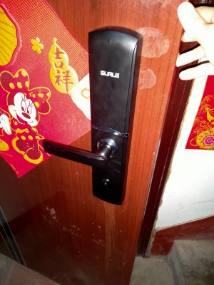 固勒指纹锁家用防盗门锁，自动滑盖密码锁磁卡远程智能锁