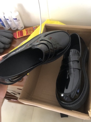 黑色软妹女式皮鞋，英伦风平底复古日系jk制服单鞋插图4