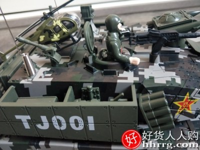 履带式金属遥控坦克，可开炮发弹大型对战电动模型儿童玩具插图2